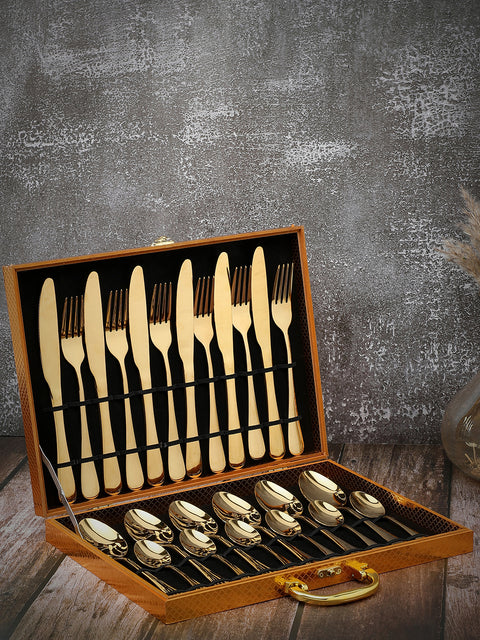 Gold Solid Stainless Steel Cutlery Set