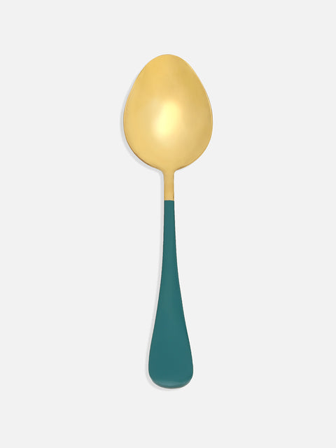 Forest Green & Gold Solid Stainless Steel Cutlery Set