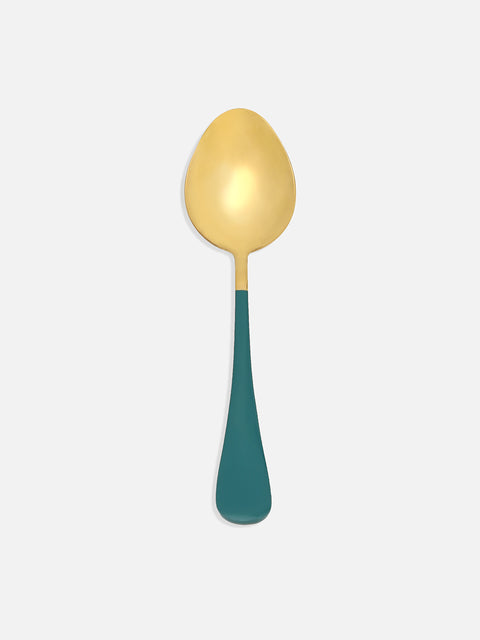 Forest Green & Gold Solid Stainless Steel Cutlery Set