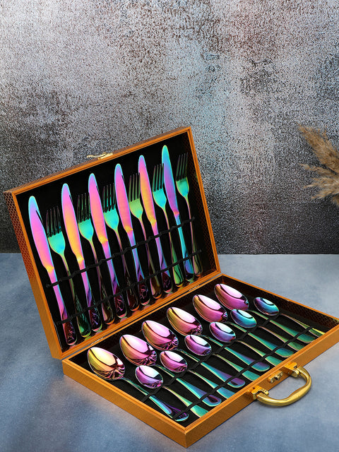 Holographic Solid Metal Cutlery Set