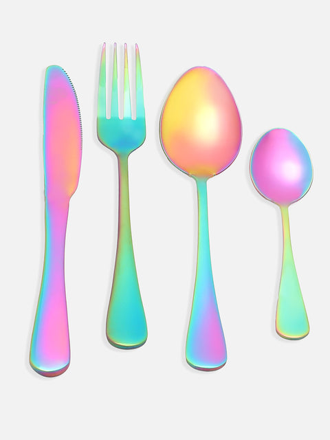 Holographic Solid Metal Cutlery Set