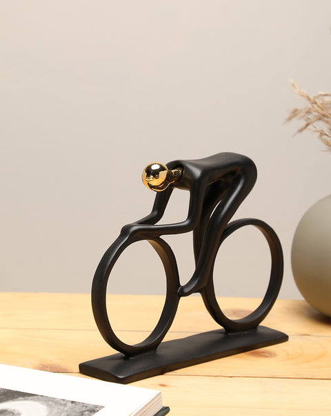 Black and Gold Ceramic Cycling Figurine | PACK OF 1