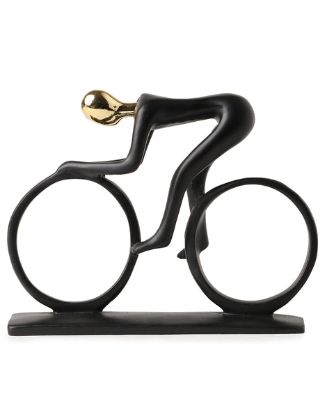 Black and Gold Ceramic Cycling Figurine | PACK OF 1