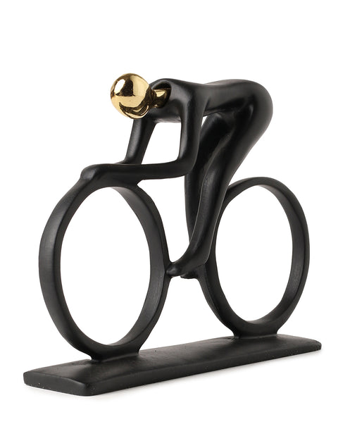 Black and Gold Ceramic Cycling Figurine | PACK OF 1