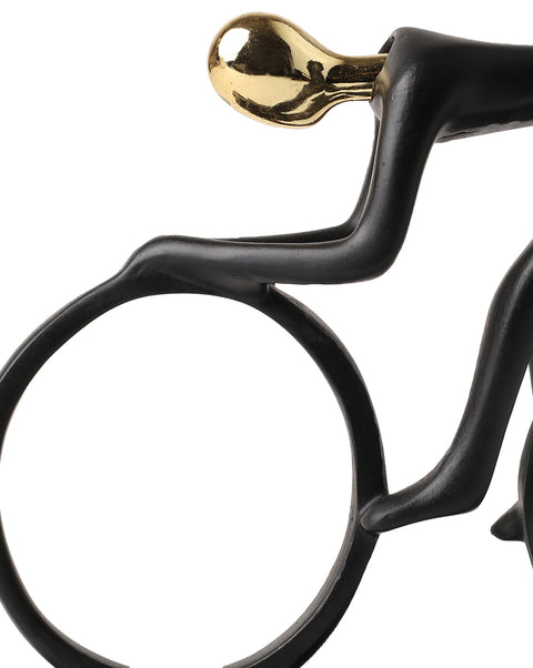 Black and Gold Ceramic Cycling Figurine | PACK OF 1