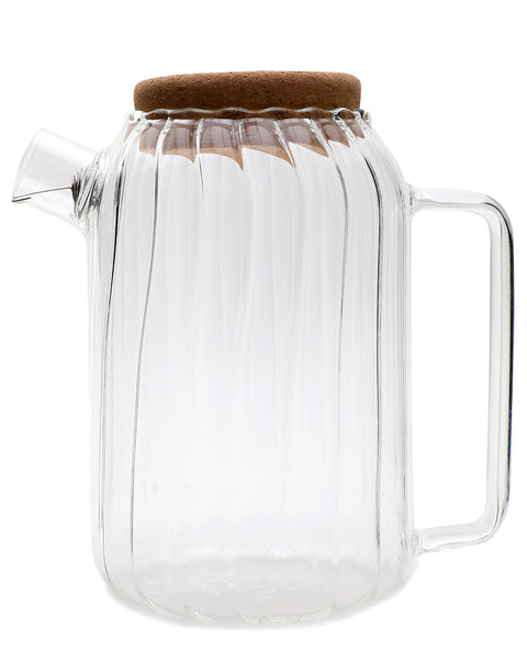 Creative vertical pattern transparent glass cold kettle | 1200 ml