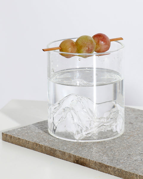 High borosilicate glass mountain view whisky glass | 200 ml