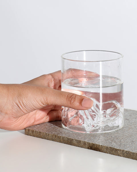 High borosilicate glass mountain view whisky glass | 200 ml