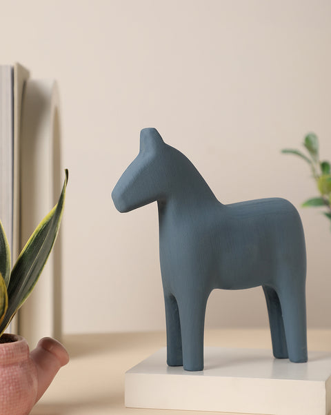 Blue Horse Ceramic Showpiece