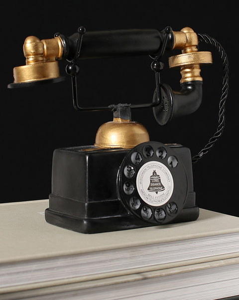 Black & Gold Vinatge Telephone Showpiece