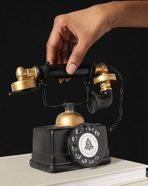 Black & Gold Vinatge Telephone Showpiece