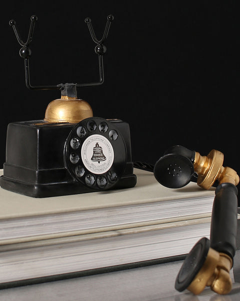 Black & Gold Vinatge Telephone Showpiece