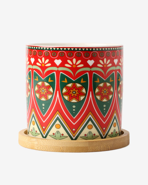 Multicolour Abstract Design Ceramic Planter