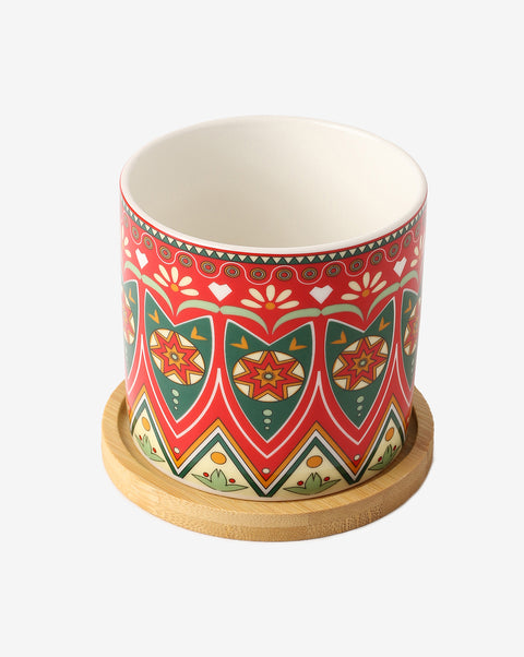 Multicolour Abstract Design Ceramic Planter