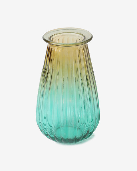 Yellow & Blue Glass Vase