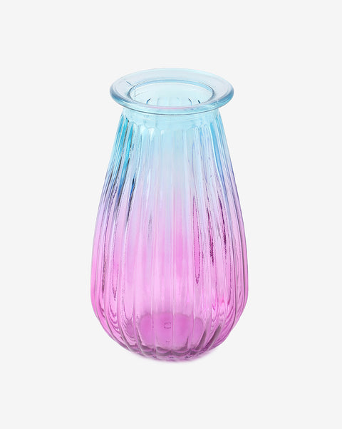 Blue and Purple Textured Glass Vase