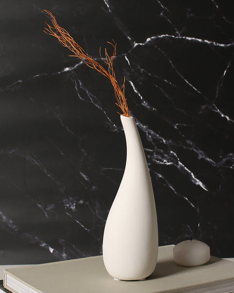White Abstract Ceramic Vase