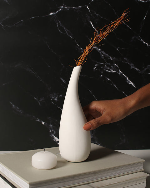 White Abstract Ceramic Vase