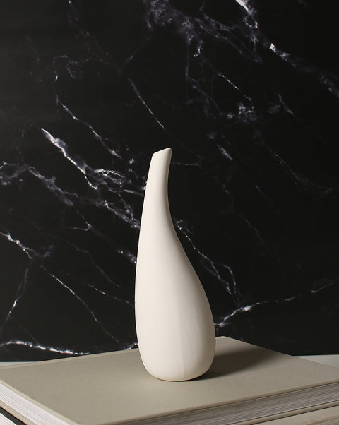 White Abstract Ceramic Vase
