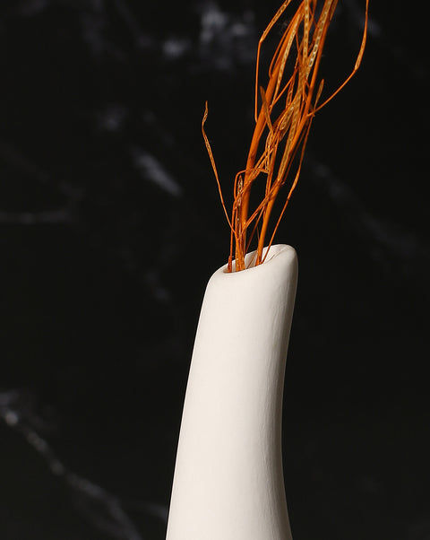 White Abstract Ceramic Vase