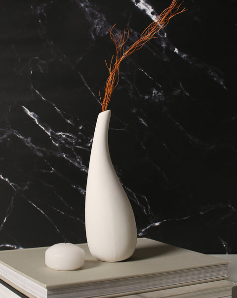 White Abstract Ceramic Vase