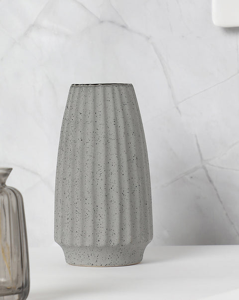 Light Grey Textured Ceramic Vase