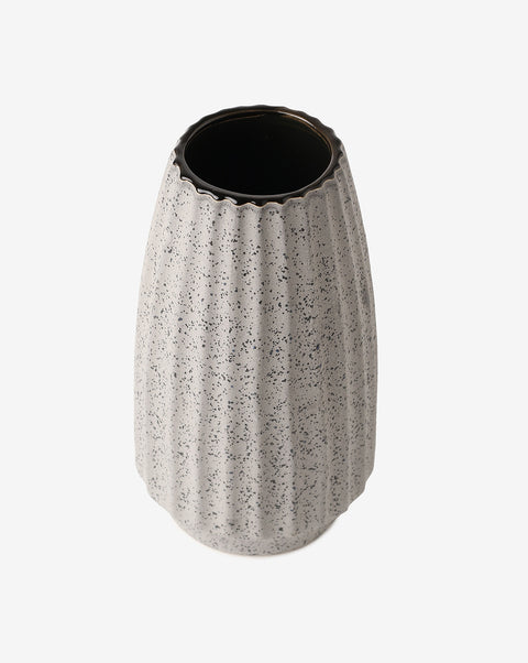 Light Grey Textured Ceramic Vase