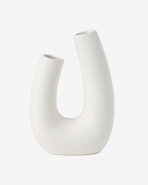 White Abstract Ceramic Vase