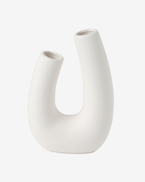 White Abstract Ceramic Vase