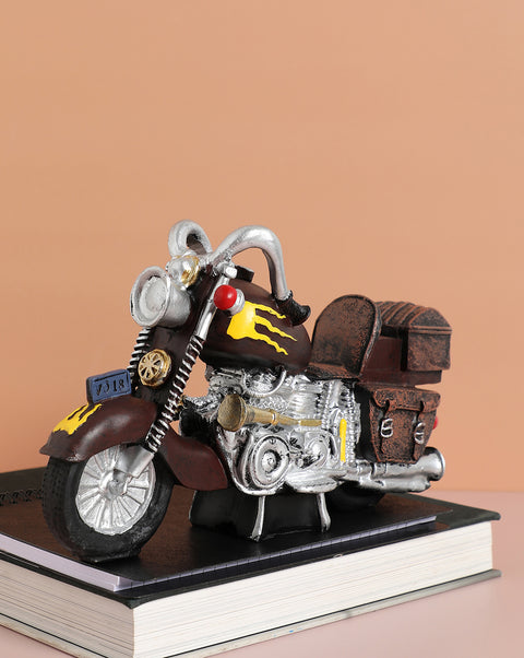 Brown Motor Bike Ceramic Showpiece | Pack Of 1