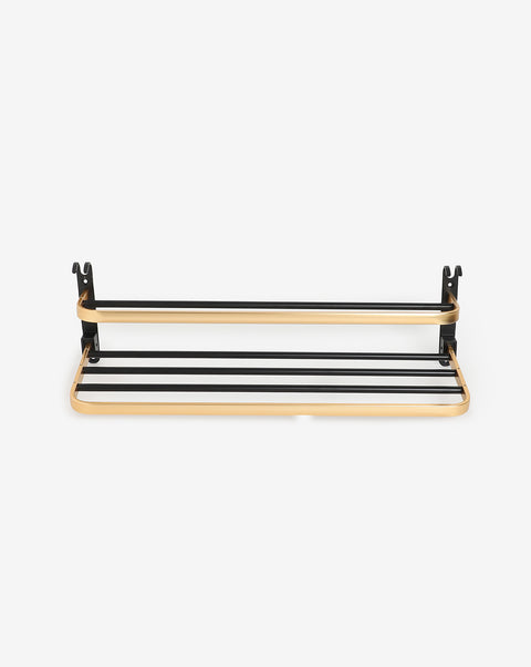 Black & Gold Solid Stainless Steel Towel Rack