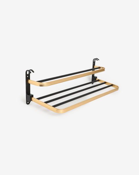 Black & Gold Solid Stainless Steel Towel Rack