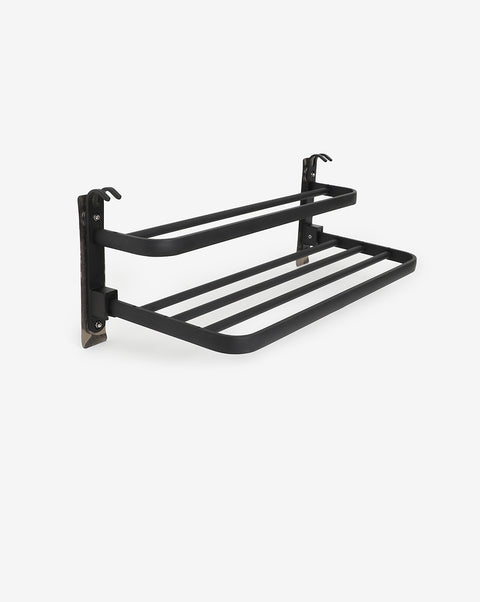 Black Solid Stainless Steel Towel Rack