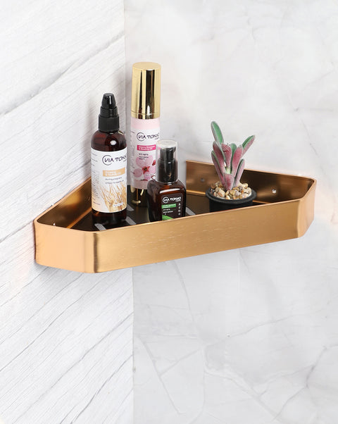 Black & Gold Solid Stainless Steel Toiletry Rack