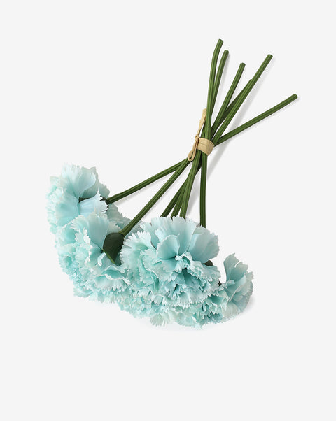 Blue Carnation Faux Decorative Flower Bouquet | PACK OF 6