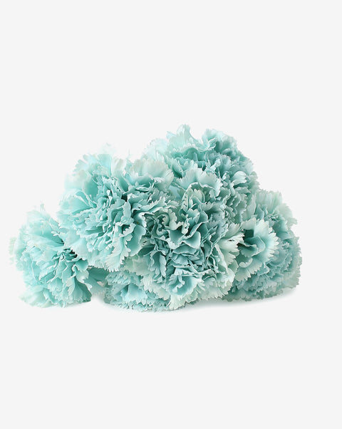 Blue Carnation Faux Decorative Flower Bouquet | PACK OF 6