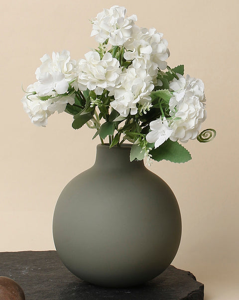 White Hydrangea Faux Decorative Flower Bouquet | PACK OF 1