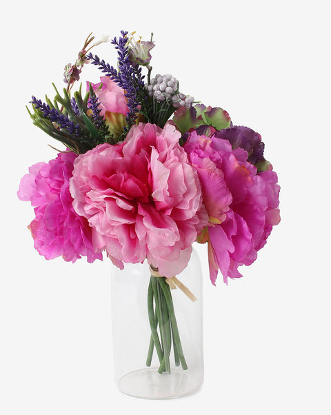 Pink Carnation Faux Decorative Flower Bouquet | PACK OF 8