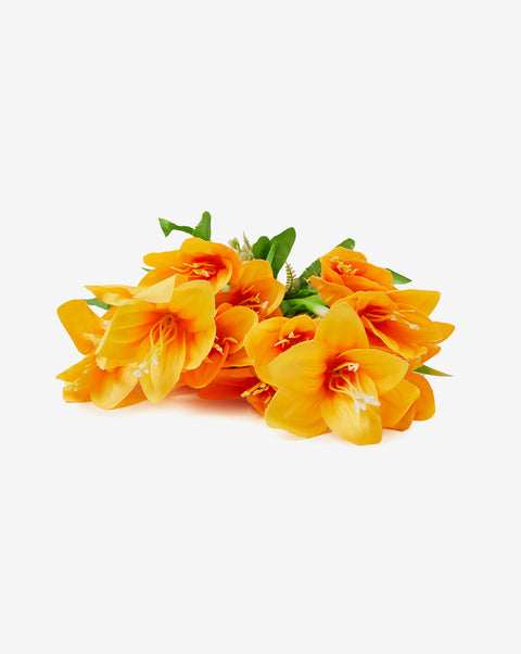 Yellow Lily Faux Decorative Flower Bouquet | PACK OF 2