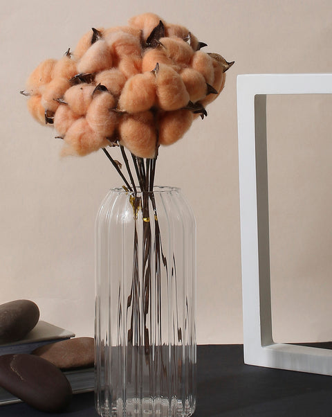 Orange Cotton Faux Decorative Flower Bouquet | PACK OF 10