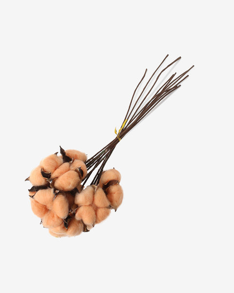 Orange Cotton Faux Decorative Flower Bouquet | PACK OF 10
