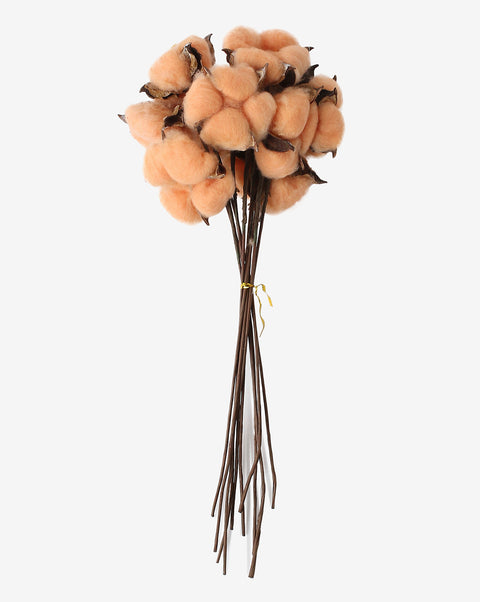 Orange Cotton Faux Decorative Flower Bouquet | PACK OF 10