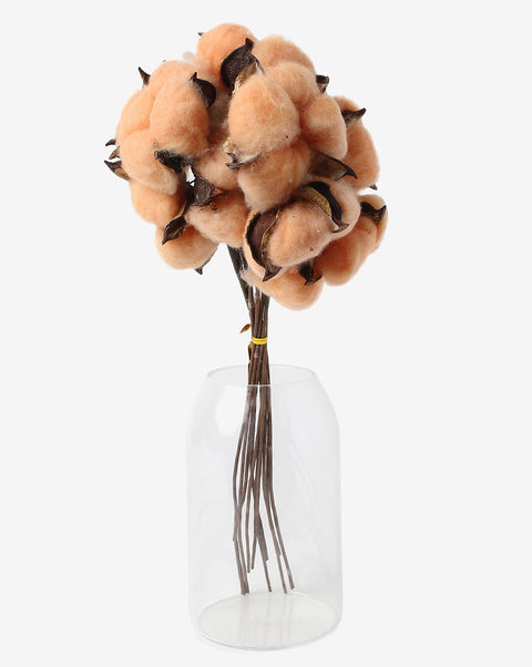 Orange Cotton Faux Decorative Flower Bouquet | PACK OF 10