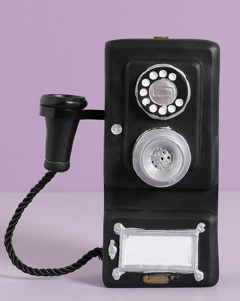 Black Vintage Hand Telephone Ceramic Showpiece | Pack Of 1