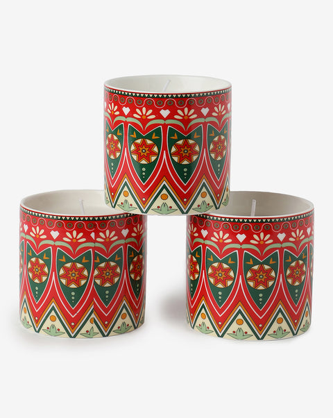 Multi-Colour Abstarct Printed Ceramic Planter | Pack Of 3