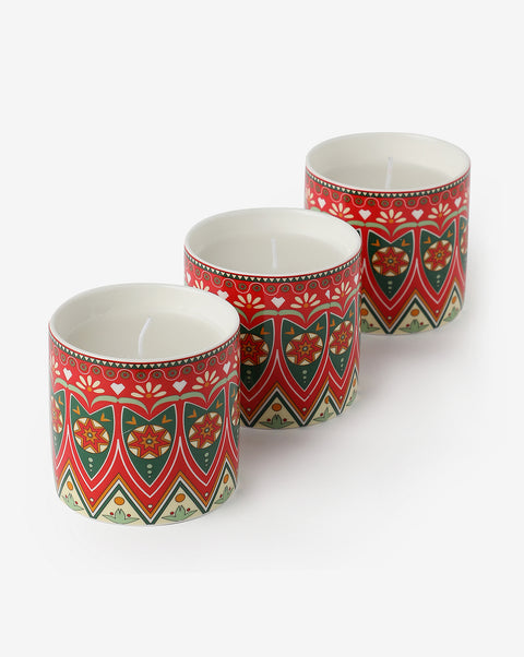 Multi-Colour Abstarct Printed Ceramic Planter | Pack Of 3