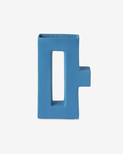 Blue Solid Minimalistic Ceramic Vase | Pack Of 1