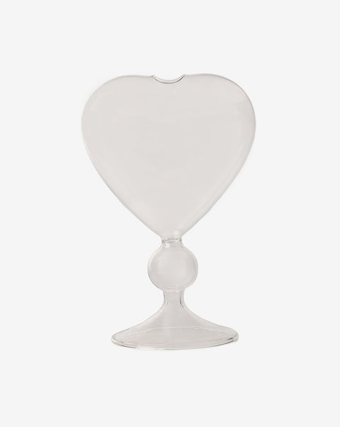 Transparent Solid Heart Shaped Glass Vase | Pack Of 1