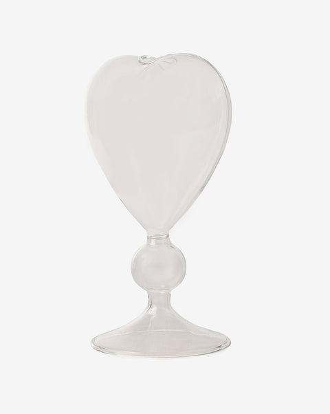 Transparent Solid Heart Shaped Glass Vase | Pack Of 1